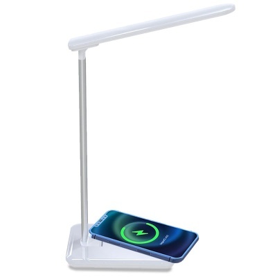 Cool | Lâmpada LED com base de carregamento sem fio Qi COOL Fold Branco