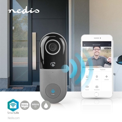 Nedis | Vídeo porteiro Smartlife com sensor de movimento e visão noturna Cinza/Preto