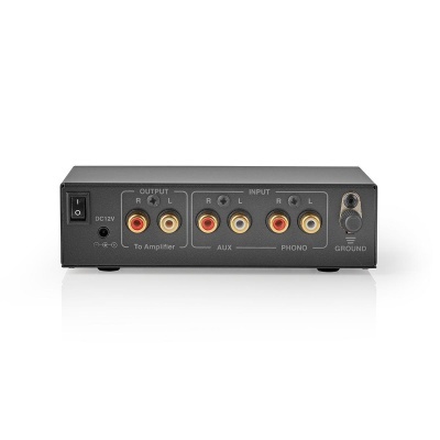 Pré-amplificador | Entrada de conexão: 2x (2x RCA) | Saída de conexão: 1x (2x RCA) | 2 canais | AUX / Phono / Turntable | Manual | Preto