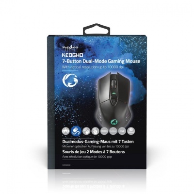 Nedis | Rato Gaming KEOGHO com Fio e Wireless | DPI: 500 / 1000 / 2000 / 3000 / 5000 / 10000 dpi | Número de botões: 7 | Mão Direita | 1.50 m | RGB