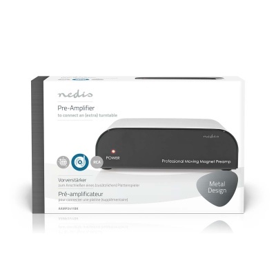 Pré-amplificador | Entrada de conexão: 1x RCA | Saída de conexão: 1x RCA | 2 canais | Phono / gira-discos | Automático | Preto