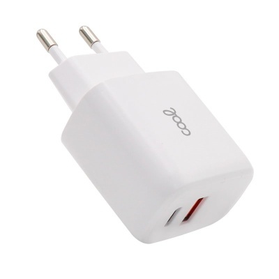 Cool | Carregador rápido universal (PD) Dual Type-C/USB COOL Network Charger (20 W) Branco