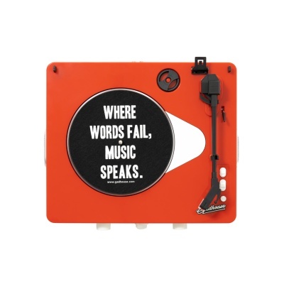 Gira-Discos Brad Retro MKII Tangerine – Design Vintage, Som Autêntico