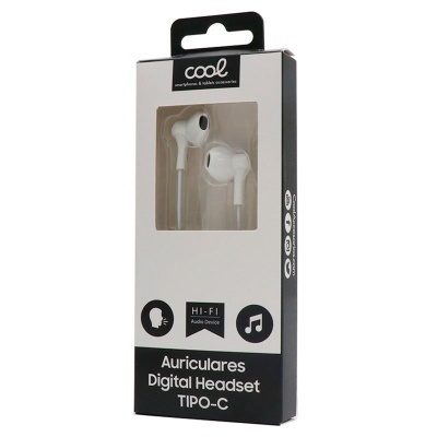 Cool | Fones de ouvido COOL estéreo tipo C com microfone Branco Cool | Fones de ouvido COOL estéreo tipo C com microfone Branco