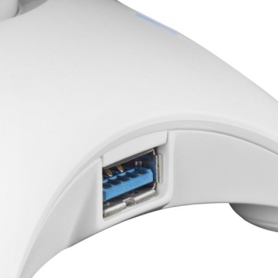 Suporte para auscultadores Mars Gaming MHHX 2 em 1 - Iluminação RGB Flow - 2 portas USB 2.0 - Branco