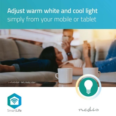 Nedis | Lâmpada LED SmartLife | Wi-Fi | GU10 | 400 lm | 5W | Branco Quente / Branco Frio | 2700 - 6500 K | A+ | Android ™ e iOS | Diâmetro: 50 mm | PAR16 Nedis | Lâmpada LED SmartLife | Wi-Fi | GU10 | 400 lm | 5W | Branco Quente / Branco Frio | 2700 - 6500 K | A+ | Android ™ e iOS | Diâmetro: 50 mm | PAR16