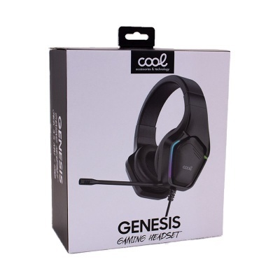 Cool | Auscultadores estéreo para jogos Led RGB COOL Genesis + Adapt. Áudio
