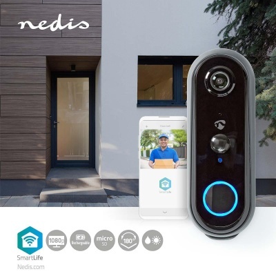 Nédis | Vídeo porteiro Smartlife com sensor de movimento e visão noturna Cinza