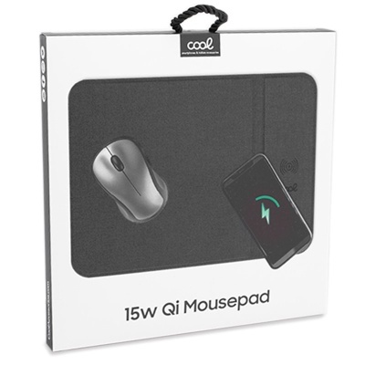 Cool | COOL Mouse pad + Base de carregamento sem fio Qi de 15 W