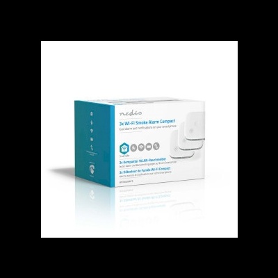 Nedis | Detector de Fumo |Wi-Fi | Alimentado por baterias | Pack 3 x sensores