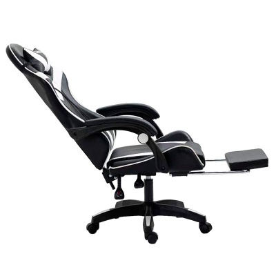 Cadeira Gaming Premium COOL Rest Preto-Branco (Apoio pes)