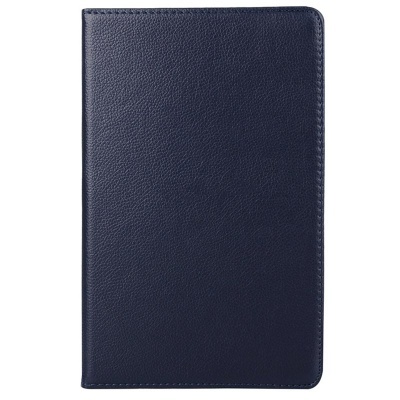 Capa azul escuro para tablet com textura de pele