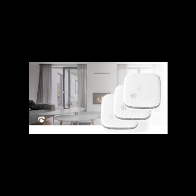 Nedis | Detector de Fumo |Wi-Fi | Alimentado por baterias | Pack 3 x sensores
