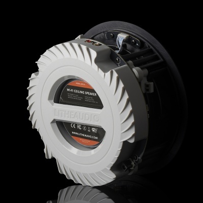 Coluna de tecto Wi-Fi branca e preta Lithe Audio