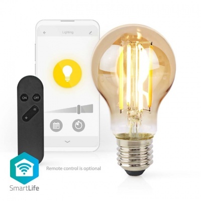 Nedis | Lâmpada de filamento LED SmartLife | Wi-Fi | E27 | 806 lm | 7W | Branco Quente | 1800 - 3000K | Vidro | Android™/IOS | Bulb