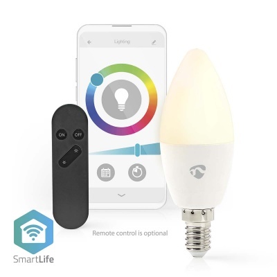 Nedis | Lâmpada Wi-Fi | E14 | 470 lm | 4.9 W | RGB / Branco Quente a Frio | 2700 - 6500 K | Android™ / IOS | Vela | 1 pcs