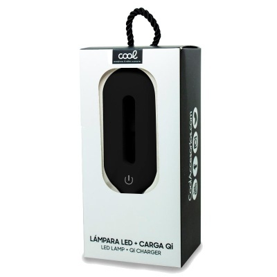 Cool | Lâmpada LED + base de carregamento sem fio Qi COOL Preto