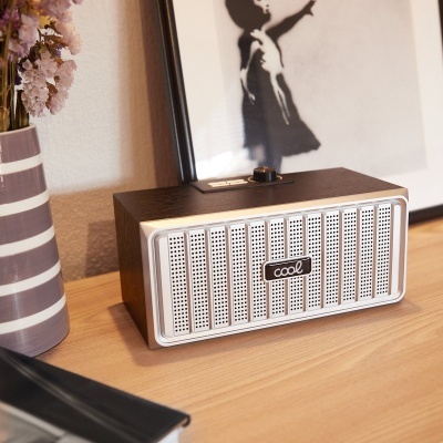 Cool | Coluna universal para música Bluetooth COOL Retrô (20 W) Madeira Preto