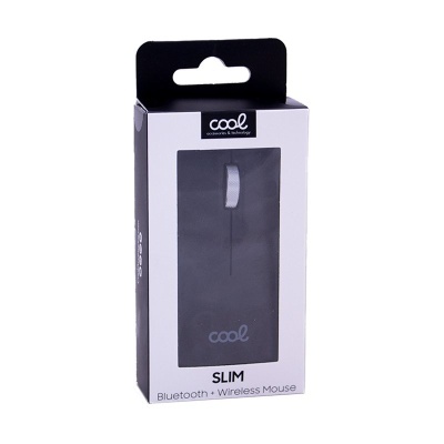 Cool | Rato Silencioso Sem Fios 2 em 1 (Bluetooth + Adaptador USB) COOL Slim Preto Cool | Rato Silencioso Sem Fios 2 em 1 (Bluetooth + Adaptador USB) COOL Slim Preto