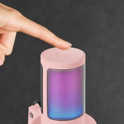 Microfone Rosa de estúdio Mars Gaming ARGB MMIC-SE - ADC 196kHz 24 bit - Condensador cardioide - Monitorização sem latência - Iluminação ARGB - Controlos tácteis