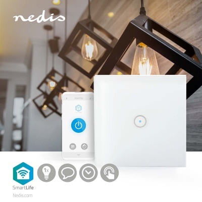 Nedis | Interruptor Inteligente Wi-Fi Touch em Vidro Nedis | Interruptor Inteligente Wi-Fi Touch em Vidro
