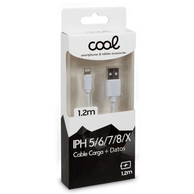 Cool | Cabo USB COOL Lightning compatível para iPhone / iPad (1,2 metros) Branco