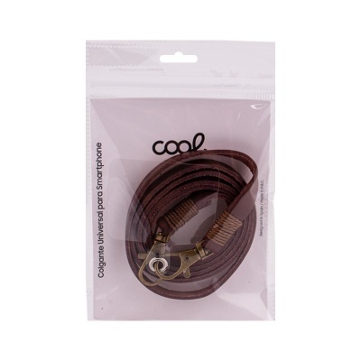 Cool | Cordão de couro sintético COOL universal com cartão para smartphone Castanho