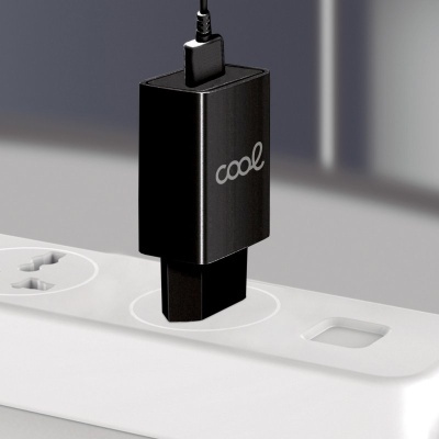 Cool | Carregador de rede tipo C 2,1Amp Universal COOL Kit 2 em 1 preto