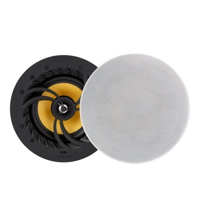 Coluna de teto redonda amarela com grelha branca