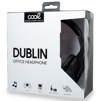 Cool | Auscultadores estéreo COOL Dublin Office com microfone Preto
