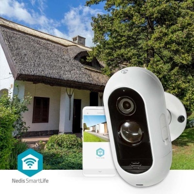 Nedis | Câmara de exterior SmartLife | Wi-Fi | Full HD 1080p | IP65 | Com sensor de movimento | Visão nocturna | Branco