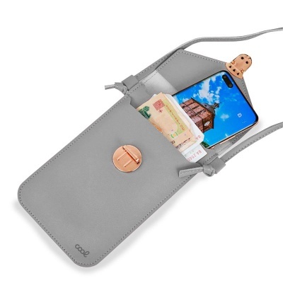 COOL | Bolsa Universal Bolsa Básica Até 6,7 pol em Cinza Claro