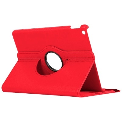 Capa protetora vermelha para tablet com suporte giratório