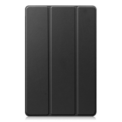 Capa preta para tablet com três dobras verticais