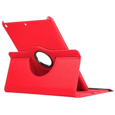 Capa para tablet vermelha com suporte giratório