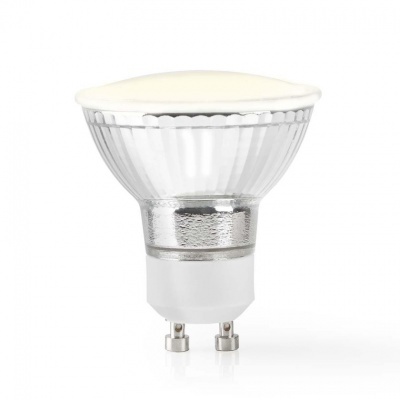 Nedis | Lâmpada LED SmartLife | Wi-Fi | GU10 | 330 lm | 4,5 W | Branco Quente | 2700 K | Classe energética: A + | Android ™ e iOS | Diâmetro: 50 mm | PAR16