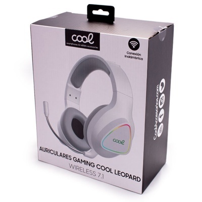 COOL| Auscultadores Leopard 7.1 Wireless Stereo PC / PS4 / PS5 / Xbox Gaming Headphones Branco