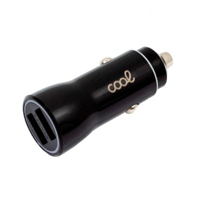 Cool | Carregador de telemóvel para o carro Cabo MicroUsb (2 x USB) COOL 2.4A Kit 2 em 1 Preto Cool | Carregador de telemóvel para o carro Cabo MicroUsb (2 x USB) COOL 2.4A Kit 2 em 1 Preto