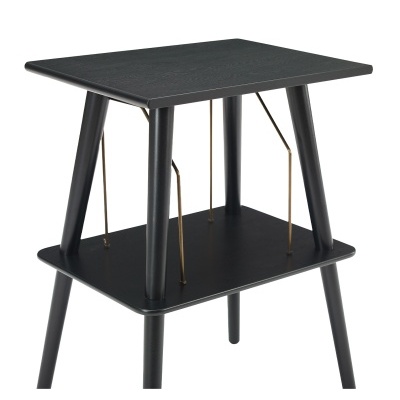 Mesa Crosley Manchester Black – Suporte Vintage para Gira-Discos e Vinis