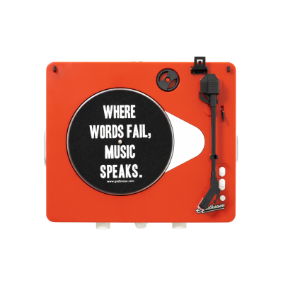 Gira-Discos Brad Retro MKII Tangerine – Design Vintage, Som Autêntico