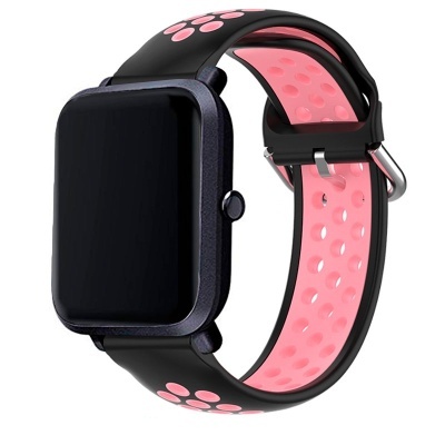 Cool | Pulseira Universal 20mm Amazfit Bip/GTS/Bip Lite/Huawei/Samsung/COOL Oslo Rubber Preto/Rosa