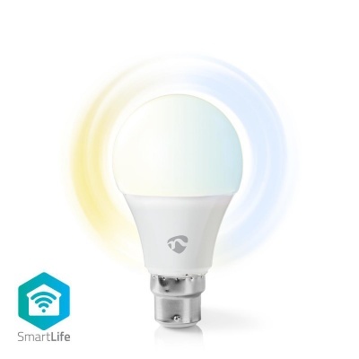 Lâmpada LED SmartLife Wi-Fi | B22 | 800 lm | 9 W | Branco Quente | 2700 K | Classe energética: A+ | Android™ / IOS | A60 | 1 uds. Lâmpada LED SmartLife Wi-Fi | B22 | 800 lm | 9 W | Branco Quente | 2700 K | Classe energética: A+ | Android™ / IOS | A60 | 1 uds.
