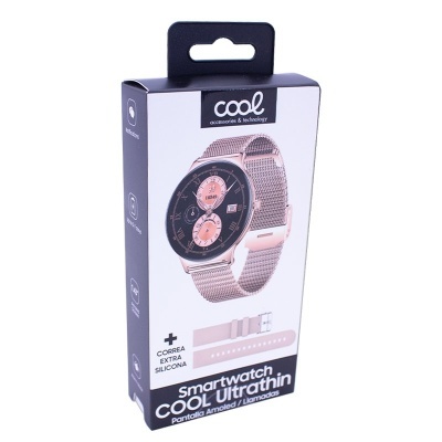 Smartwatch COOL Ultrathin + 2 Correias (AMOLED, Chamadas, Desporto Saúde) Rosa