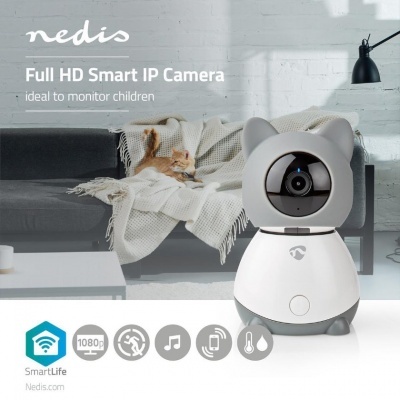 Nedis | Câmara IP Interna Smartlife em forma de gato | Wi-Fi | Full HD 1080p