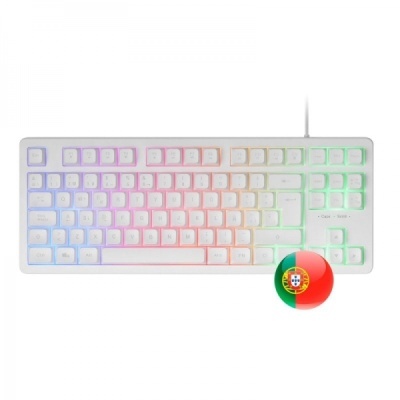 Mars Gaming MK023 Gaming Keyboard - Tecnologia H-Mech RED - Iluminação LED FRGB - Branco
