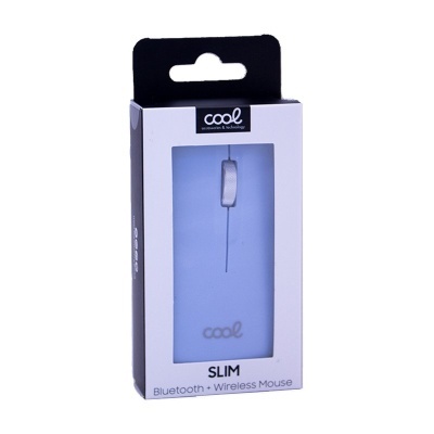 Cool | Rato Silencioso Sem Fios 2 em 1 (Bluetooth + Adaptador USB) COOL Slim Azul