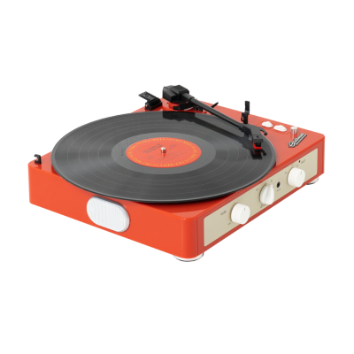 Gira-Discos Brad Retro MKII Tangerine – Design Vintage, Som Autêntico