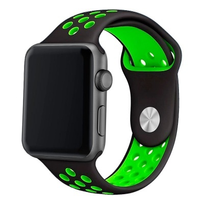 Cool | Pulseira COOL p/ Apple Watch Series 1 / 2 / 3 / 4 / 5 / 6 / 7 / 8 / SE (42 / 44 / 45 mm) Sport Negro