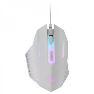 Rato branco para jogos com iluminação LED multicolor MARS Gaming