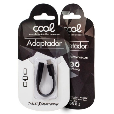Cool | Adaptador Conector Tipo C para Jack 3,5 mm (Digital) COOL (Universal) Preto